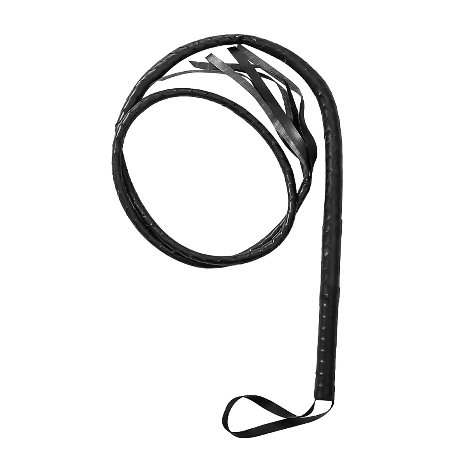 GDFHBD 1 Piece Of Black Leather Whip, Whip, Masquerade Costume Accessories, Denim Leather Whip, Animal Trainer Leather Whip, Party Toys, Adult Supplies Toys.