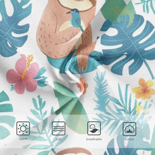 Wusikd Cute Sloth Girls' Underwear Cotton Tropical Forests Girls Briefs Soft Toddler Underwear 2T3