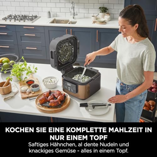 Image of Ninja Speedi 10-in-1 Fast Pressure Cooker, Air Fryer, Air Fryer and Multicooker, 5.7L, Meals for 4 in 15 Minutes, Steam, Grill, Bake, Roast, Stew and More, Black and Copper ON400EUCP
