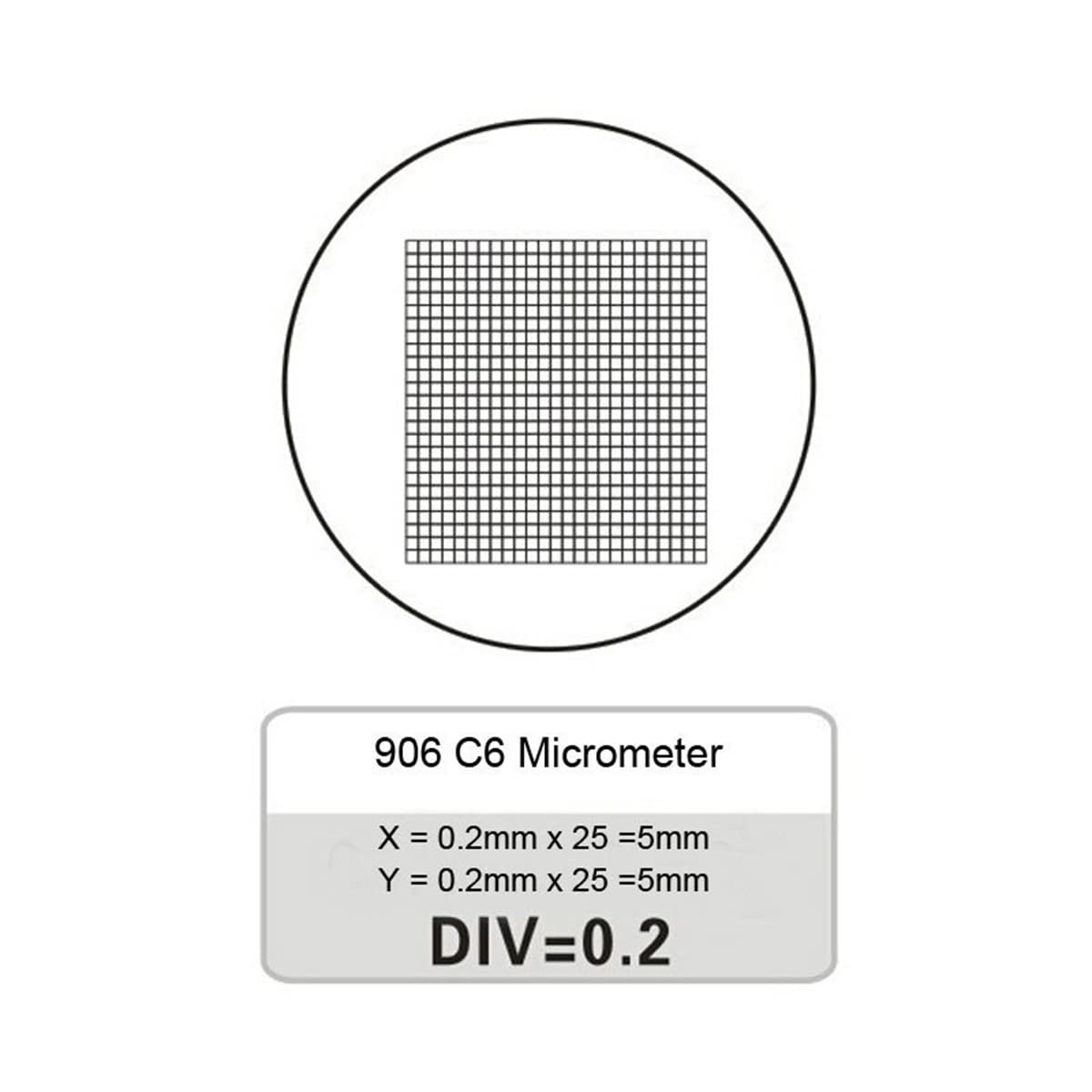 Microscope micromètre 0.2mm C6 tableau grille graticule pour pièce de rechange
