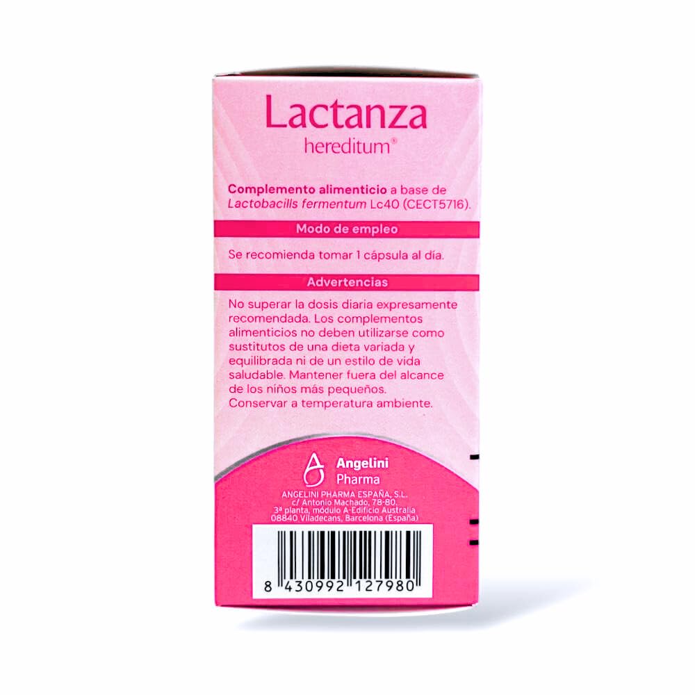 Hereditum® - Complemento Alimenticio a base de Lactobacillus Fermentum LC40 – Probiótico presente en la leche materna - Especialmente dirigido a mujeres en periodos de lactancia - 28 Cápsulas
