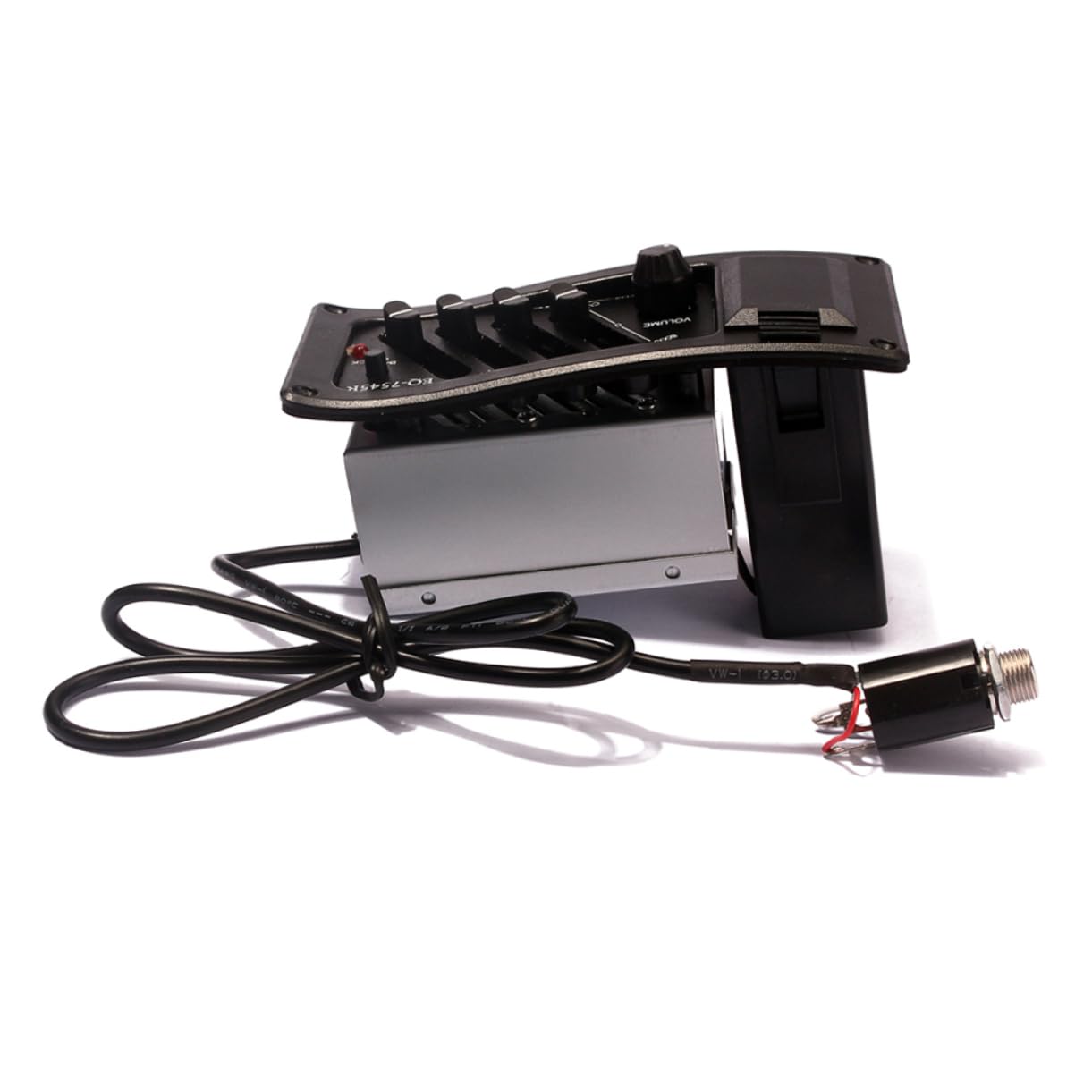 Abaodam 2pezzi Preamplificatore Per Chitarra Acustica Eq Bande Con Pickup Sotto La Sella Amplificatore Per Suono Folk Facile Installazione e Controllo Volume Nero
