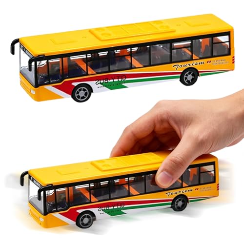 CDLIZW Juguetes de Autobús,City Bus,Juguete Modelo de autobús,Coche de Juguetes para Adornos de Modelos,Juguete de Autobús para Tirar hacia Atrás,Adornos de Escritorio de Pastel