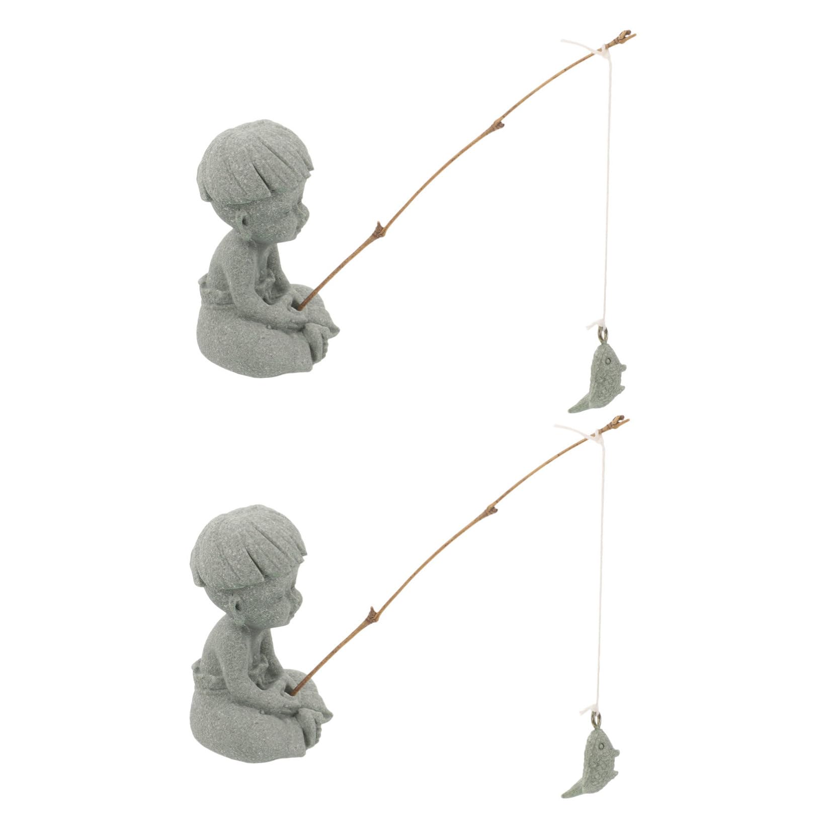 Statuettes de pêcheur réalistes pour créer un mini jardin zen et bonsaï