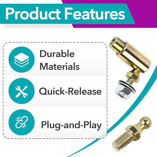 Image of 2 Pcs Quick Release Throttle Disconnect, Compatible with Allstar | 10-32 Female Thread Steel Carburetor Connecting Rod with Ball Joint Replacement