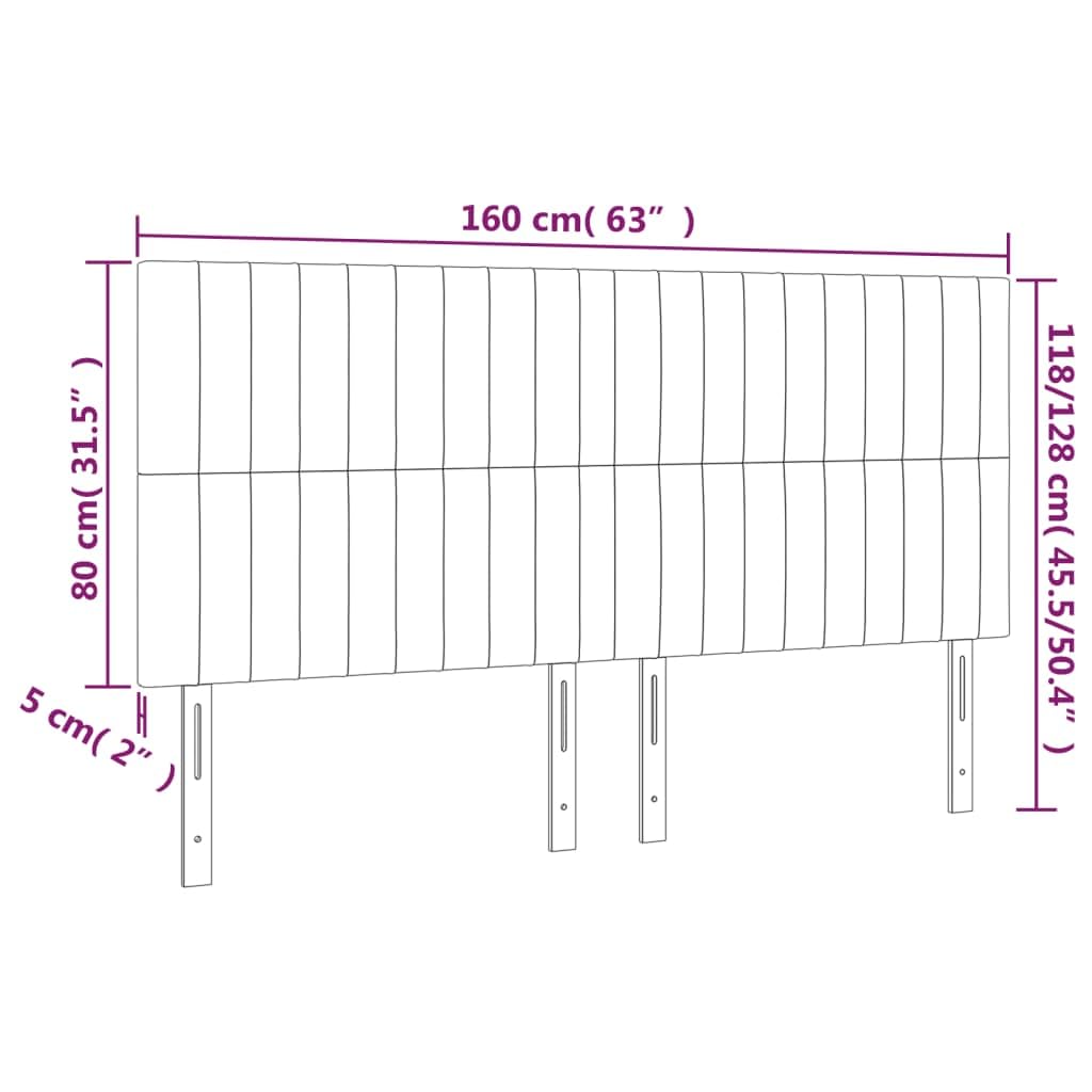 vidaXL Tête de lit Noir 160x5x118/128 cm Tissu