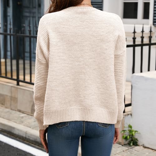Image of Ribbed Cardigans for Women, Button Up, Long Sleeve, V Neck, Lightweight, Fall Outfits for Women 2025