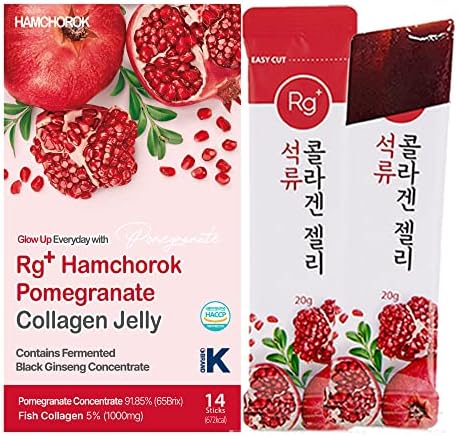 HAMCHOROK Rg+ Pomegranate Collagen Jelly(20gx14stick) / Anti-Ageing Korean-Beauty /360DA Marine Collagen +Vitamin C&E Ginseng Concentrate for Immune Support, Skin, Hair, Nail & Joint (14)