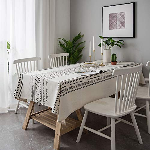 Nappe de table cuisine rectangulaire lavable et tissu dessus de table lin - 4
