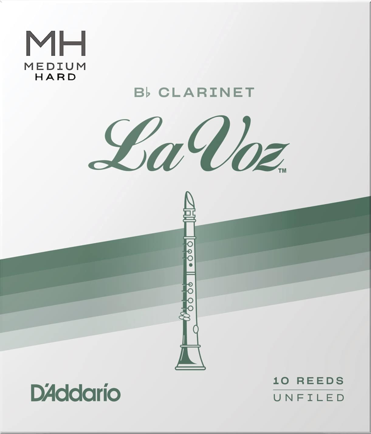 La Voz Bb Clarinet Reeds, Strength Medium-Hard, 10 Pack