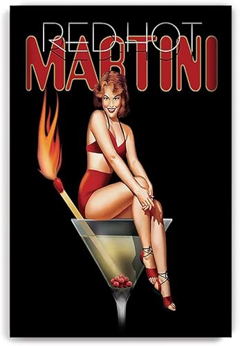 Cartel de metal retro de hojalata vintage Pin Up Girl Decoración de pared para bares, restaurantes, cafeterías, clubes, placa de pared de cueva de