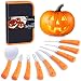 GoStock Pumpkin Carving Kit, Upgrade Soft Grip Rubber Handle 9 Pieces Pumpkin Carving Tools Set Heavy Duty Stainless Steel Masters Carving Kit with Zipper Bag for Halloween Jack-O-Lanterns