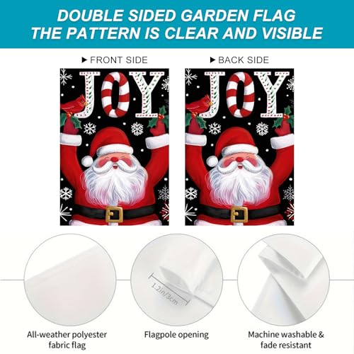 Image of BlissYard Christmas Santa Claus Garden Flag 12x18 Inch Polyester