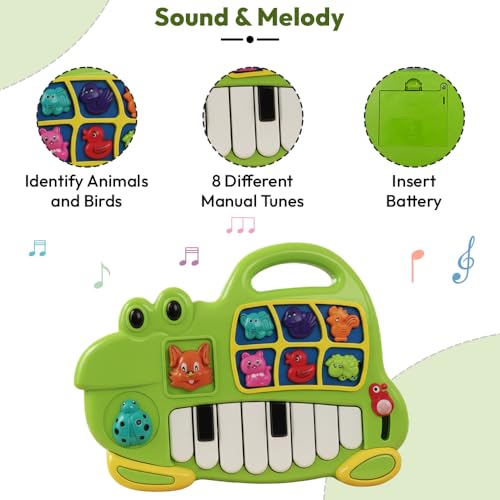 Image of StarAndDaisy Musical Piano for Babies, Animal Voice Sound Toy Piano with Colorful Keys, Animal Shape Activity Toy for Kids with Light & Sound, Early Learning Toys for Toddlers.