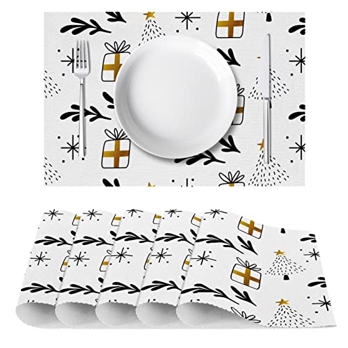 Sets de table de Noël anti-chaleur grand format pour repas de réveillon raffiné