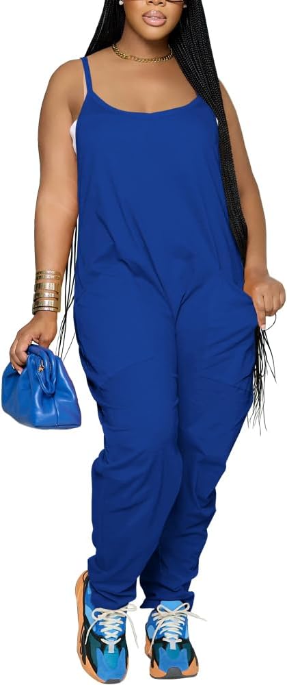 Nimsruc Womens Jumpsuits Casual Summer Rompers Sling Sleeveless Loose Baggy Overalls Jumpers With Pockets 2026 - Image 3