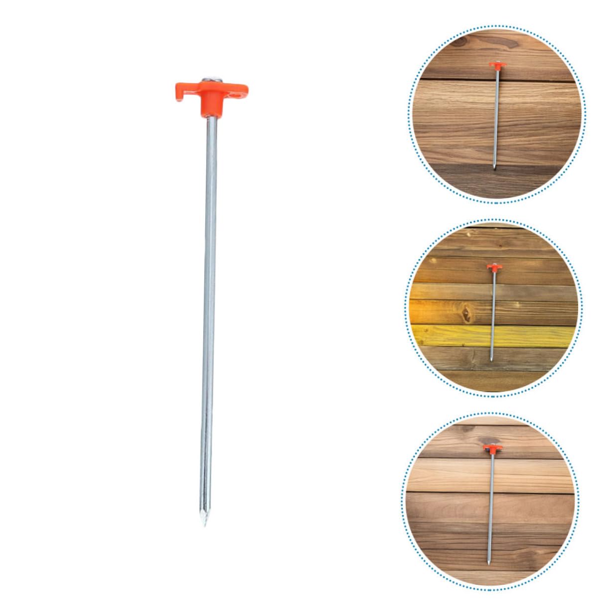 ABOOFAN 12 Piezas Piquetas de Acero para Tiendas de Campaña Diseño Alargado y Reforzado Resistentes Viento Fuerte Anclajes para Suelos Duros Arena y Camping al Aire Color Naranja