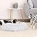 lionto Donutbett für Hunde und Katzen, Flauschiges Hundebett rund für kleine und große Heimtiere, Ø 60 cm, weiches Katzenbett aus kuscheligem Plüsch, Hundekissen mit extra Dicker Füllung, hellgrau