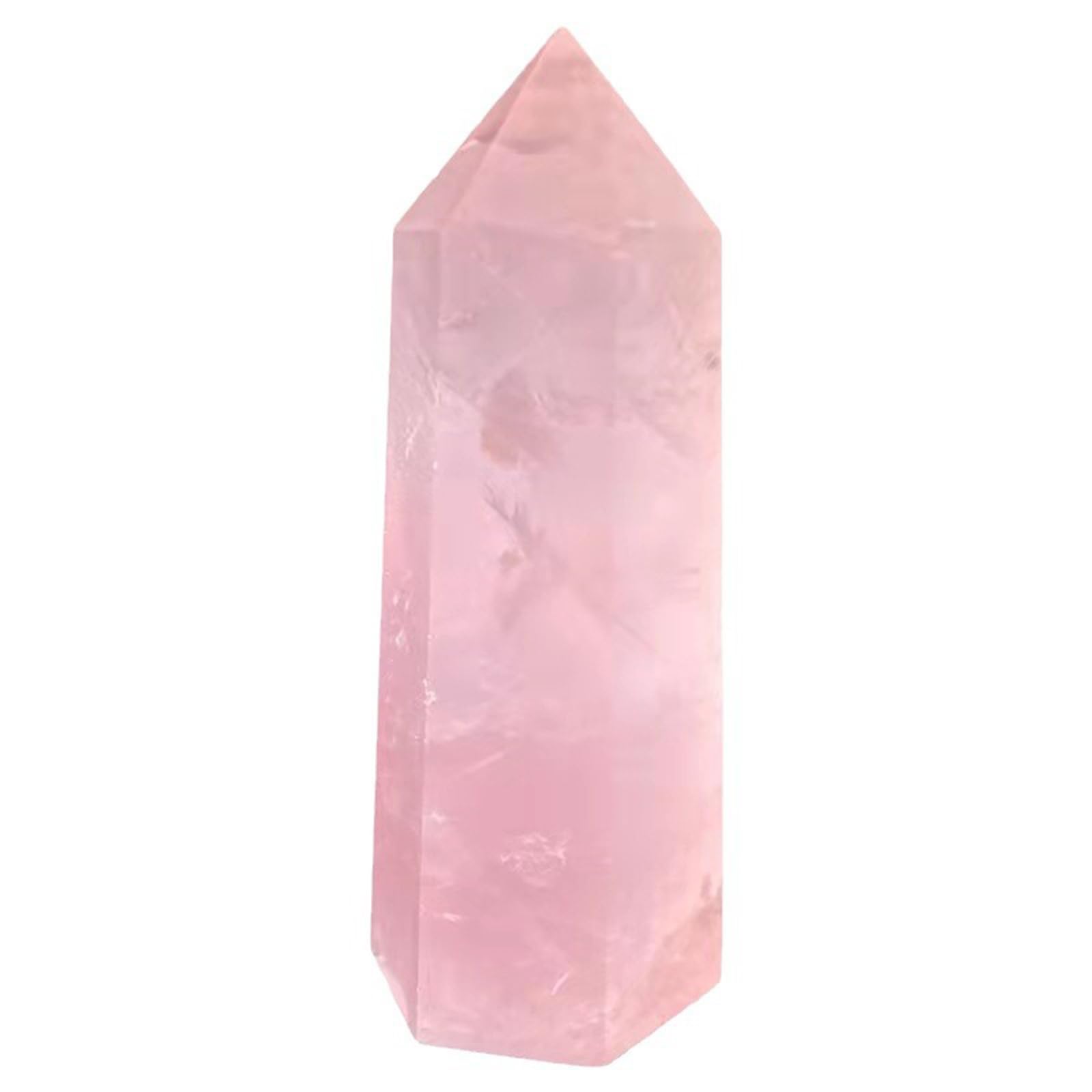 Hhhxkkuo Rose Quartz Hexagonal Prism – Natural Single Point Polished Raw Crystal Column Healing Crystal Tower for Meditation Reiki Crystal Grids,6~7cm