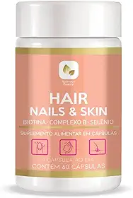Vitamina Cabelos Pele e Unhas Crescimento Capilar, Anti Queda, Fortalecimento 1 Cápsula/Dia Nutreace Beauty