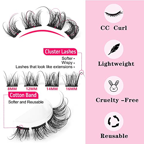 Natural Cluster Lashes Cat Eye Eyelash Extensions Wispy Individual Lashes Mink False Eyelashes Diy Lash Extensions By Geeneiya #TOP1