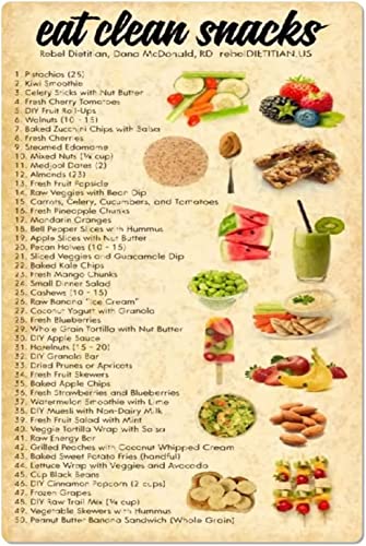 Starotore Healthy Eating Guidelines Metal Signs Eat Clean Snacks Infographic Tin Posters Dietitian Science Plaques Home Kitchen Club Office Wall Decor 12x16 Inches