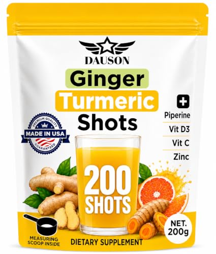 Image of Ginger Shots | Daily Wellness Ginger Turmeric Blend with Piperine, Zinc & Vitamins | Supports Immunity, Gut Health & Daily Vitality - 200g - Made in USA