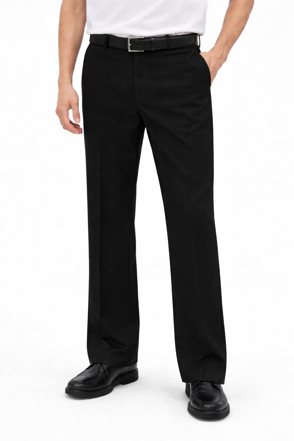 Men's Black Straight Fit Formal Trousers | Japanese Fabric | Office Comfortable Pants-picture-17