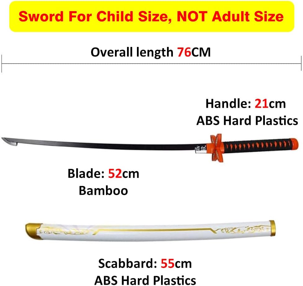 Kimimara Demon Slayer Sword Bamboo Katana Cosplay Blade Weapon Prop