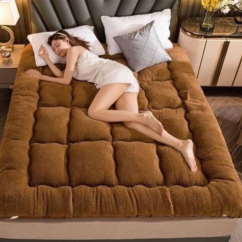 Colchón de futón japonés de felpa gruesa, diseño plegable y enrollable de 4 pulgadas, sofá cama convertible portátil y almohadilla para dormir de