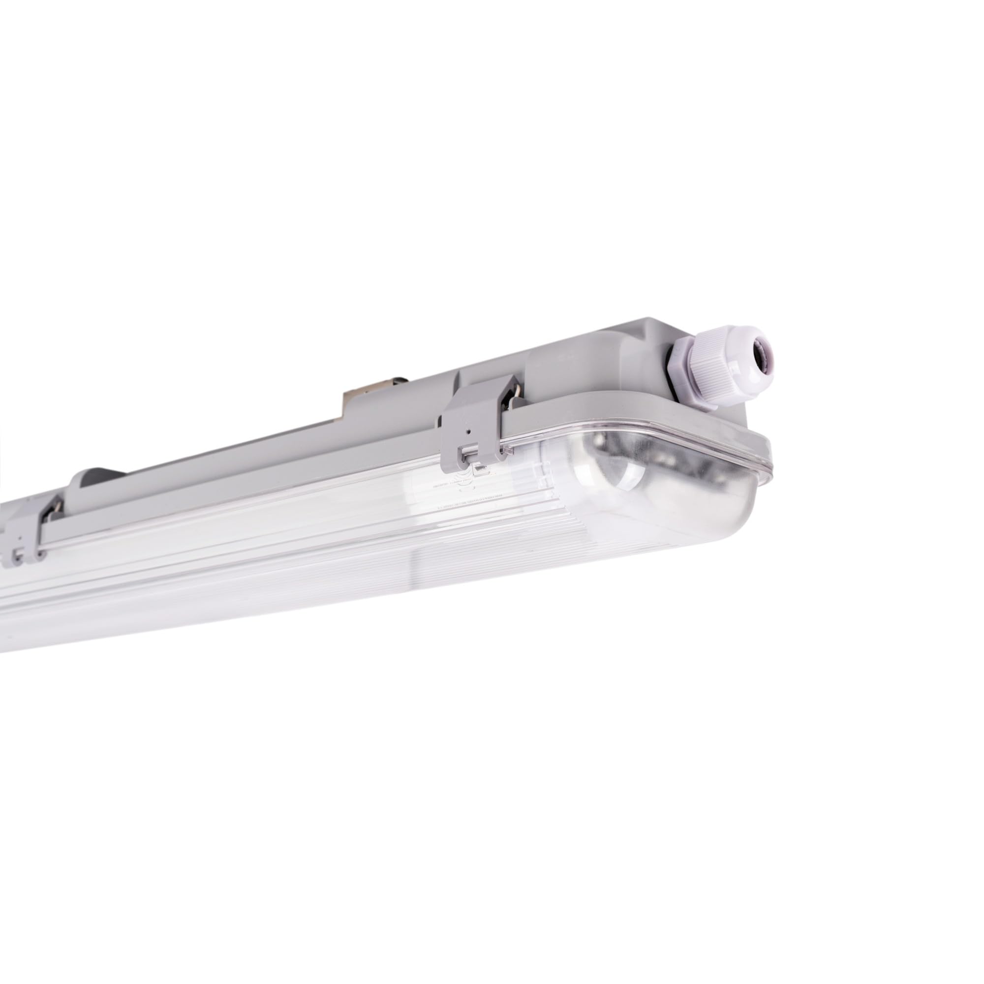 BARCELONA LED Luminaire étanche pour tubes LED de 2 x 150 cm, indice de protection IP65 – Boîtier robuste en polycarbonate, douilles G13 incluses. Idéal pour les entrepôts, garages et parkings.