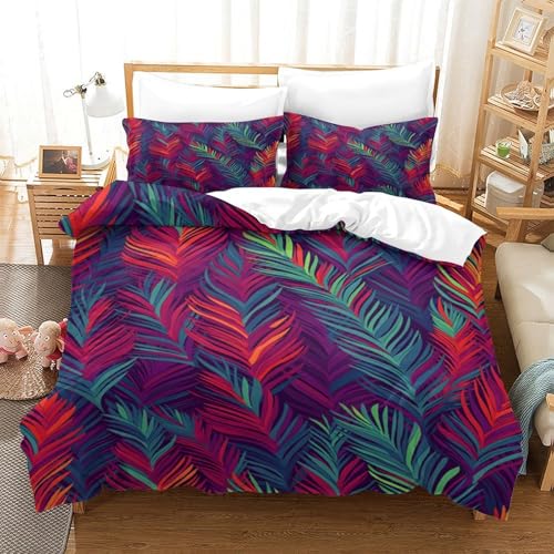 Housse de couette fleurs tropicales en microfibre 200x200 cm pour lit double - 3