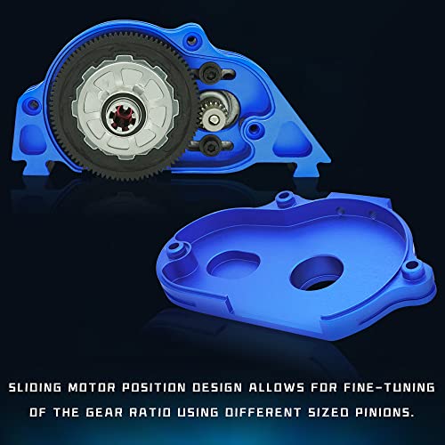 Globact For 1/10 Rc Truck Arrma Senton Motor Mount Typhon Granite 4X4 550 Aluminum Transmission Gear Cover Set Upgrade Parts Replace Arrma Ara311029 (Blue) #TOP3
