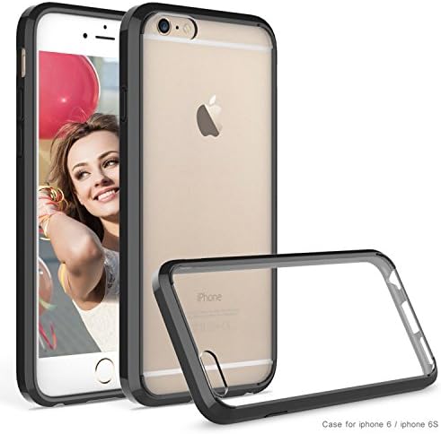 iPhone 6 case,iPhone 6S case AUMIAU Crystal Clear Shock-Dispersion Technology Scratch Resistant Bumper Case with Clear Back Panel for iPhone 6 6S (Black)