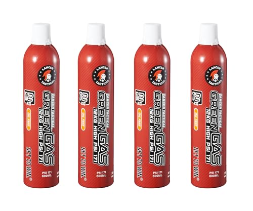 Lancer Tactical Green Gas 600ml/20oz (Pack of 4) with Silicone/Oil-Free