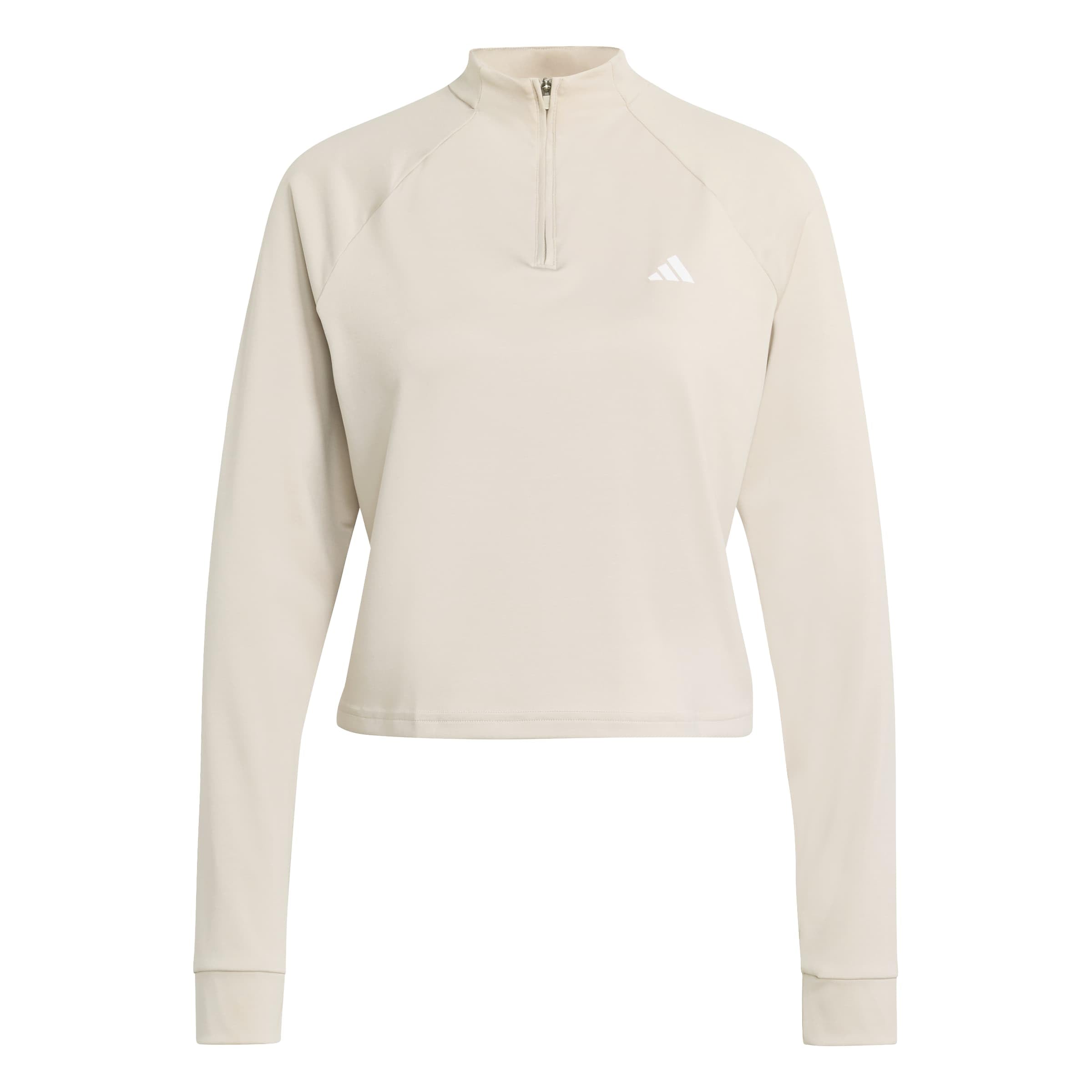 adidas Women's Train Essentials Minimal Branding 1/4-Zip Cover Up, wonder alumina, XS