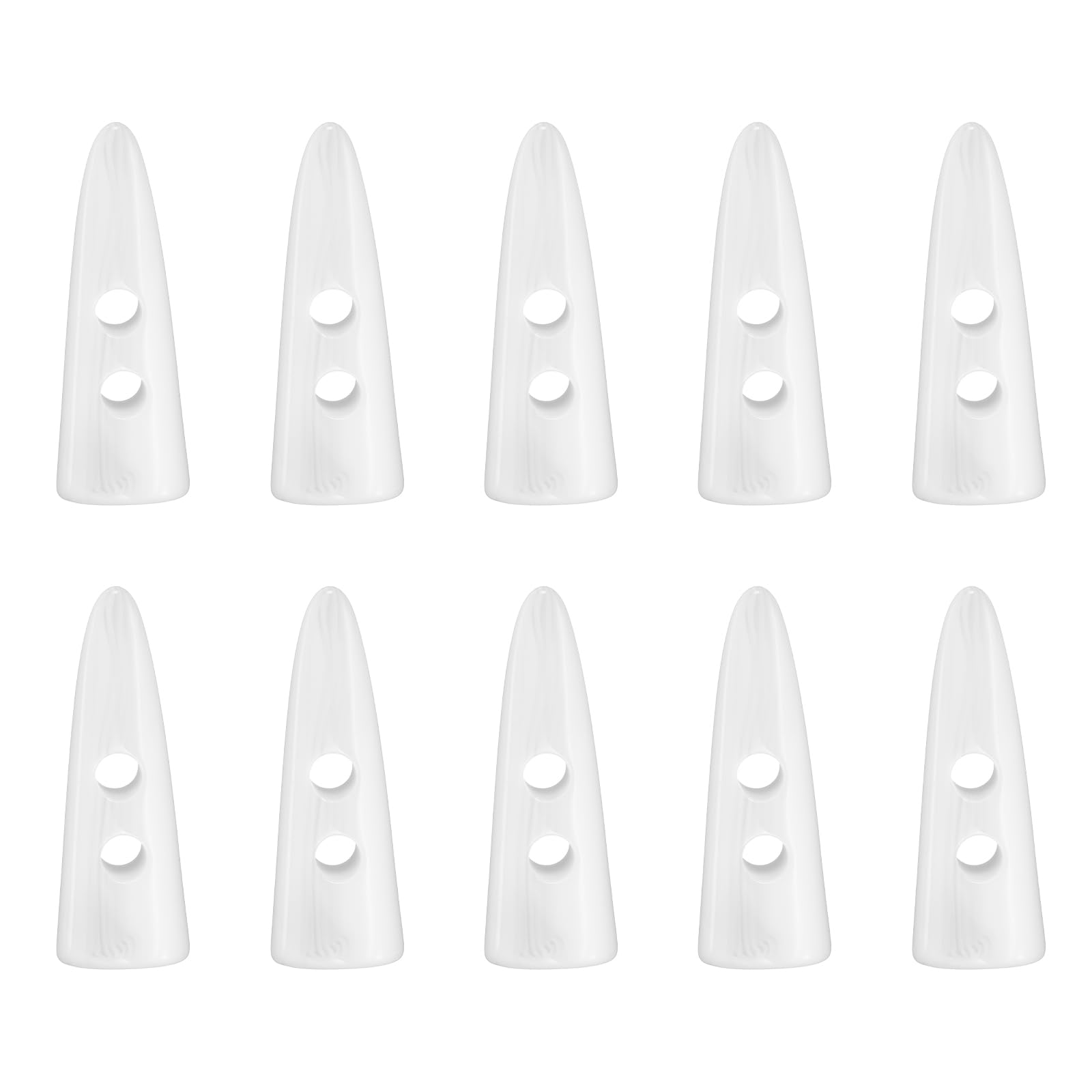 Boutons à bascule en résine blanc 50mm pour manteau duffle-coat et vestes lot de 10