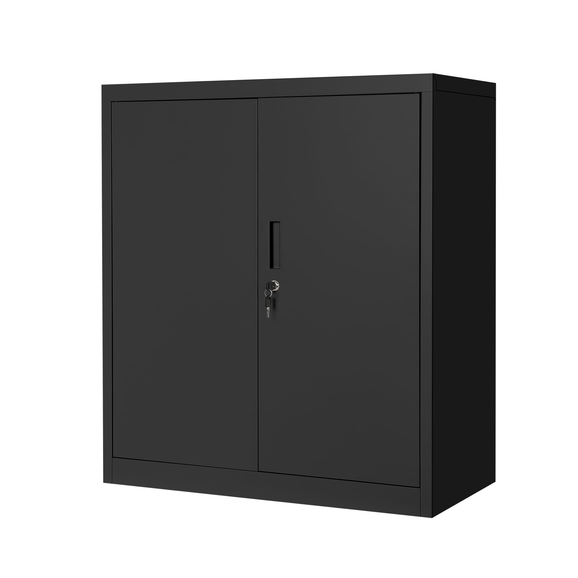 Armadietto sospeso in metallo chiudibile a chiave, 90 cm, per ufficio e Ga nizer, con 2 ripiani adiubili, facile da montare, 2 chiavi incluse, ideale per la casa e la stanza degli utili, 90 x 80 x 40