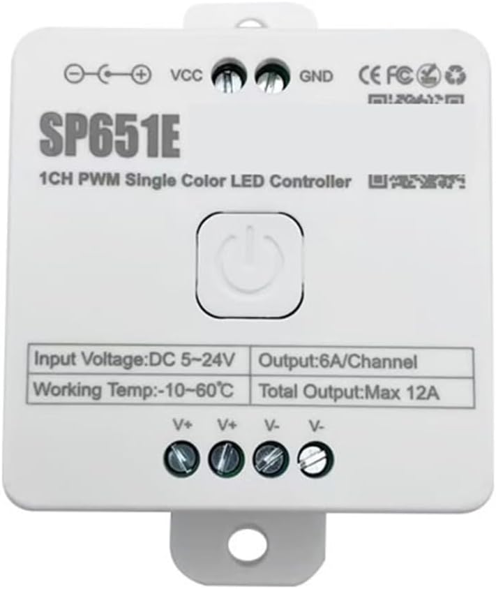 SP651E Single PWM Single Color LED Controller Dimmer 5-24V(SP651E)