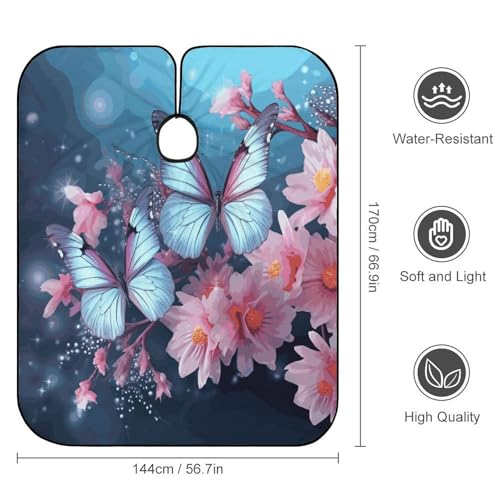 Capa para cortar cabello Butterfly Blossoms 170x144 cm miniatura 2