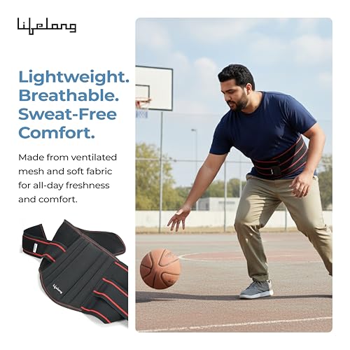 Image of Lifelong Lumbar Sacral Belt with Hot & Cold Pack |Universal Fit for Men and Women| Back Support Brace for Pain Relief |Posture Correction & Lower Back Comfort| Adjustable Elastic Strap Waist Belt