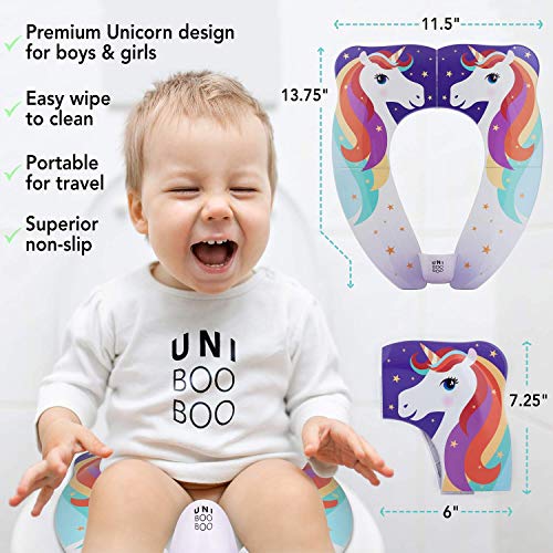 UNI BOO BOO Töpfchen-Trainingssitz, einzigartiger Reise-Töpfchensitz für alle Toiletten, faltbar und tragbar, für Kleinkinder, mit Spritzschutz und rutschfesten Gummi-Pads - Image 3