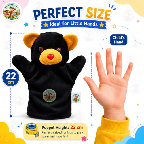 Image of Bear Puppet Soft Hand Puppet for Kids Role Play Storytelling Educational Toy