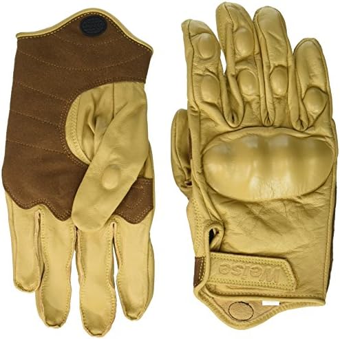 WEISE unisex-adult Leather Victory Motorcycle Glove(Tan,Large)