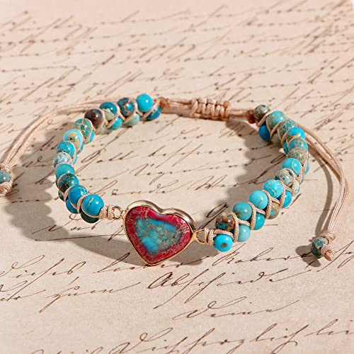 Gifts For Friends Female To My Best Friend Bracelet Soulmate Friend Gifts For Birthday Christmas Valentine's Day Memorial Day Graduation Boho Natural Jasper Stone Beads Wrap Bracelets For Women #TOP4