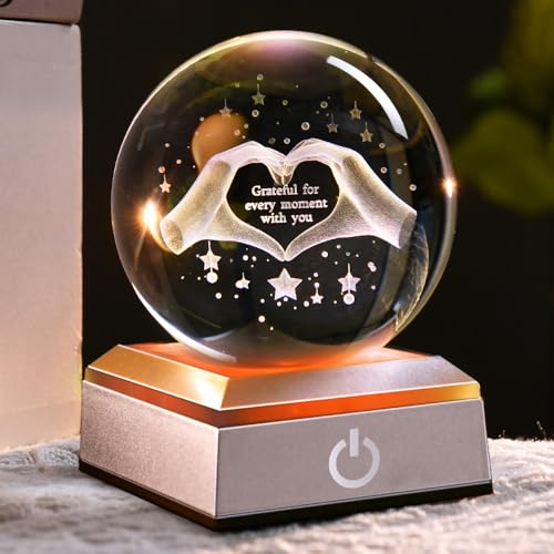 Cat Lover Gifts for Women 3D Cat Crystal Ball Themed Gift Mom Birthday Kitty Laddy Gift for Christmas Mothers Day