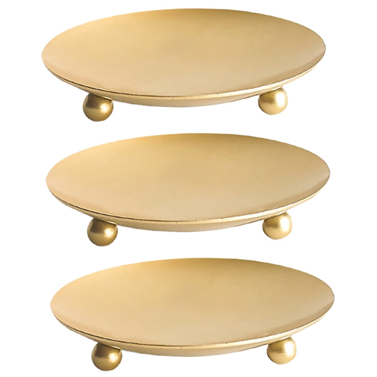 BESTYASH 3Pcs Iron Candle Plates Elegant Candle Holders for Weddings Parties and Home Decor Present for Special Occasions and Housewarmings Versatile Indoor Outdoor