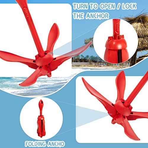 Image of Lounsweer 2 Pack 1.5 /3.5 lb Marine Kayak Anchor Kit Folding Grapnel Anchor Kit Boat Kayak Fishing Accessories for Small Boats Kayaks Canoe Paddle Boards