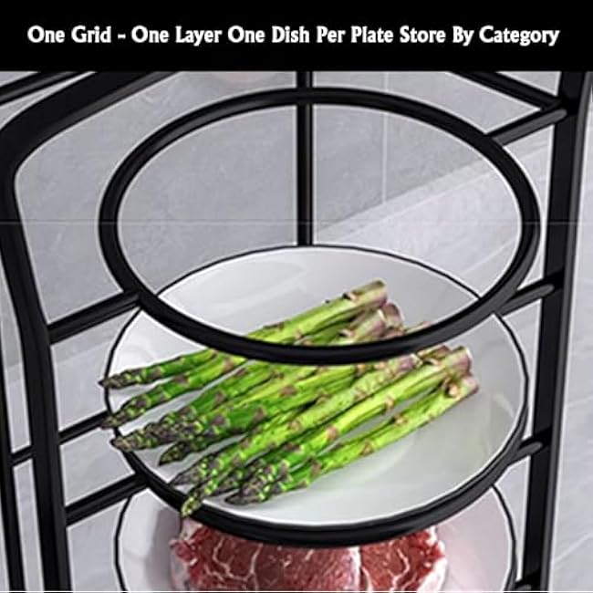 Vegetable and Fruit Preparation Disk,Side Dish Stacking Storage,Wall Mounted for Snack, Fruit and Vegea(5tier)