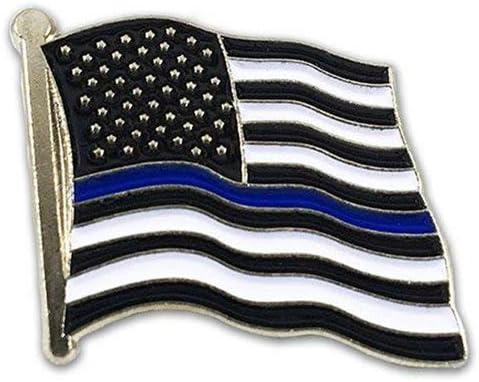 Thin Blue Line American Flag Pin (1)